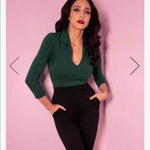 VIXEN TOP IN HUNTER GREEN-MICHELINE PITT Size 2xl